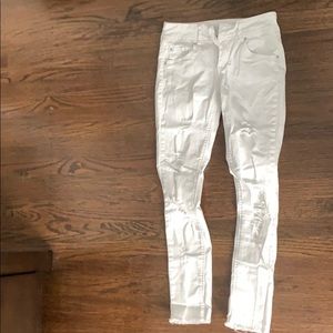 Ripped white jeans